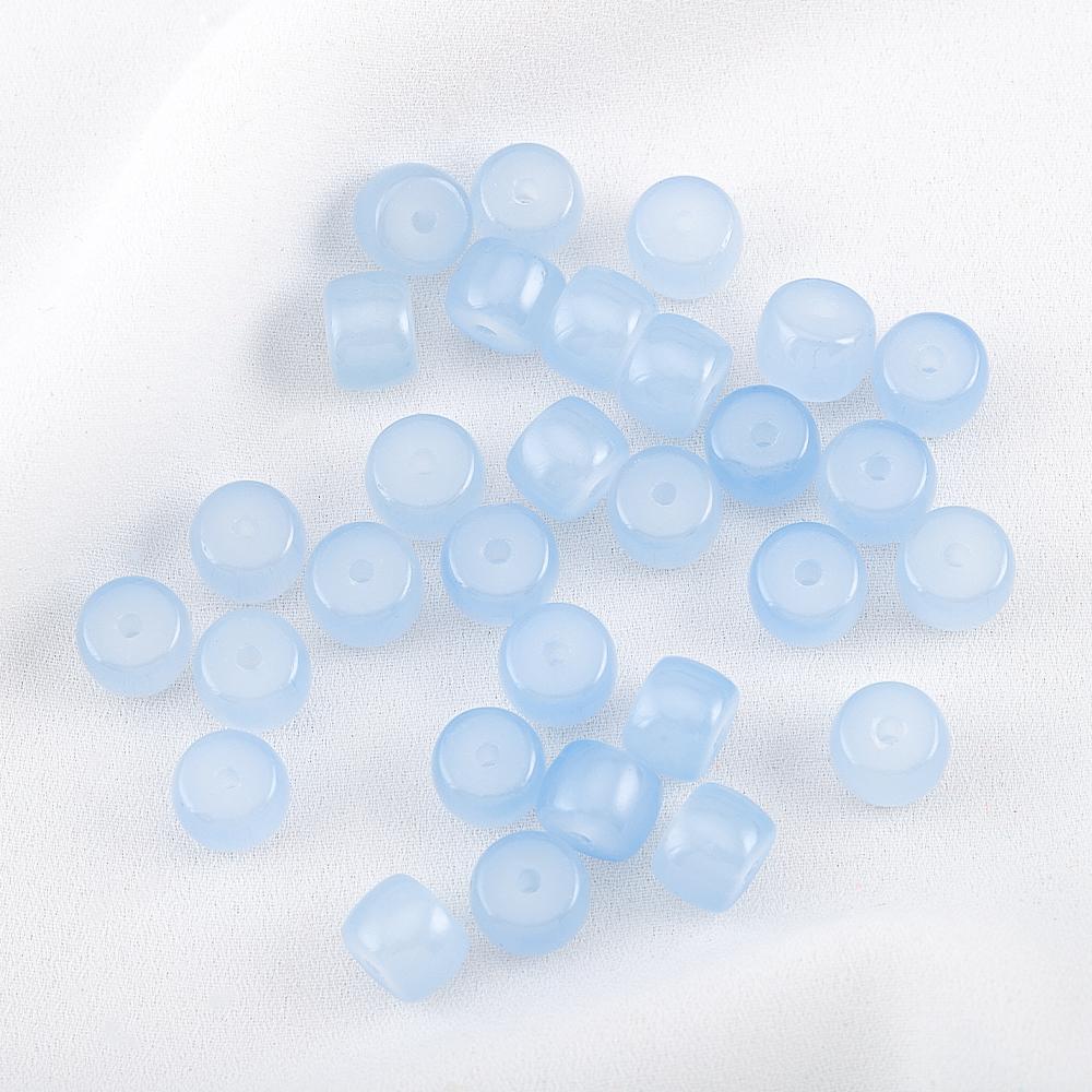 120pcs 8.5mm Colorful Glass Apple Beads Flat Round Cylindrical Spacer Bead DIY Craft Necklaces Bracelet Jewelry Making Materials