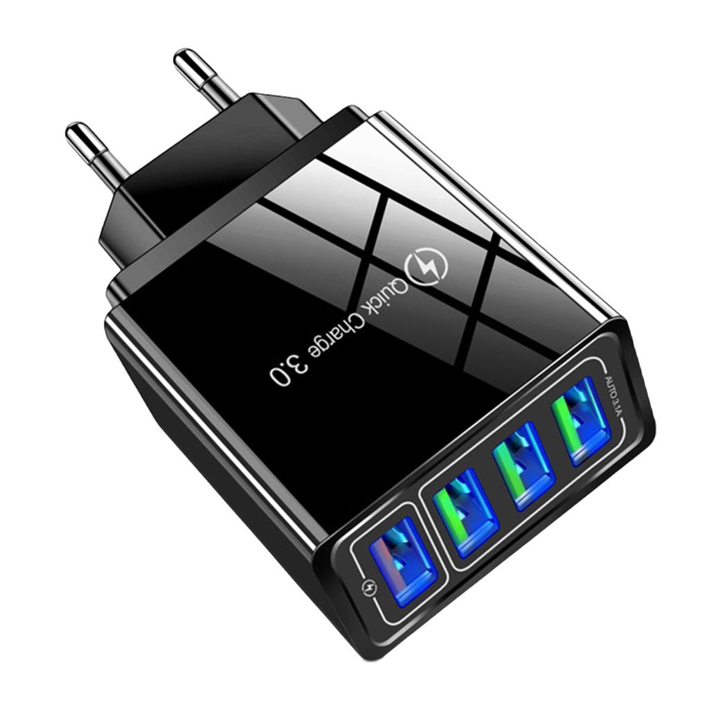 4-Port Fast Charger Quick Charge 3.0 Fast Charging Block Phone Charger Adapter for Smartphones Tablets