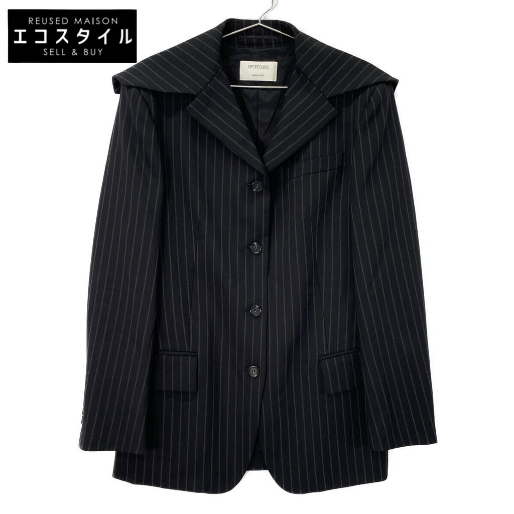 Sportmax 204602296 Black Sailor Collar Tailored Jacket Jacket 42 blackUsed