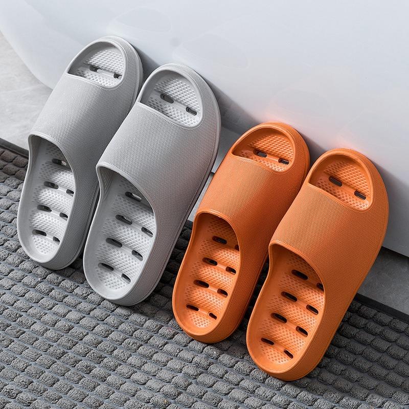 New Eva Summer Thick-bottomed Non-slip Bathroom Slippers Women's Home Leakage Household Bath Cool Slippers Men