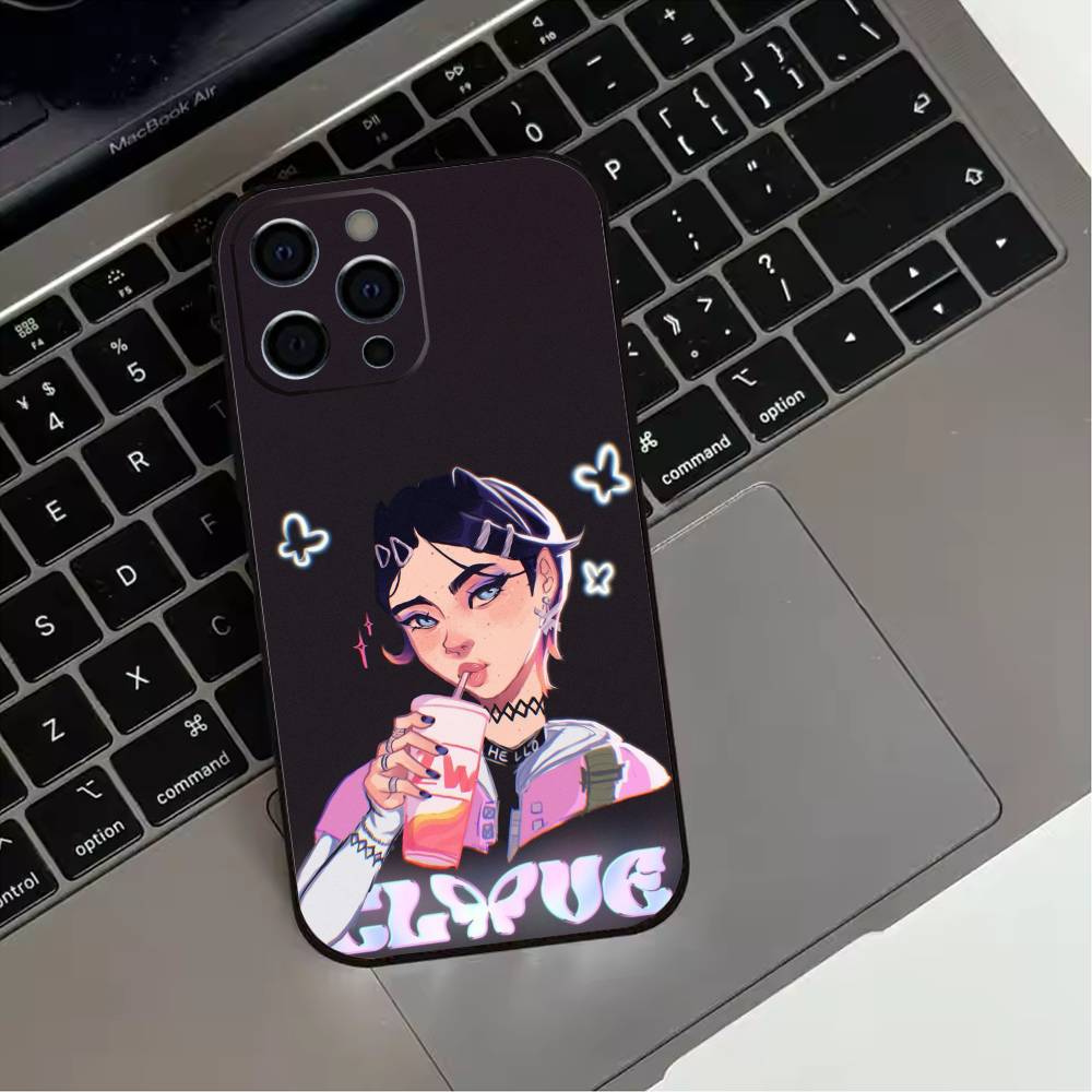 Popular V-Valorant C-Clove Phone Case For iPhone 17,16,15,14,13,12,11 Plus,Pro Max,XS,Soft Silicone Black Cover