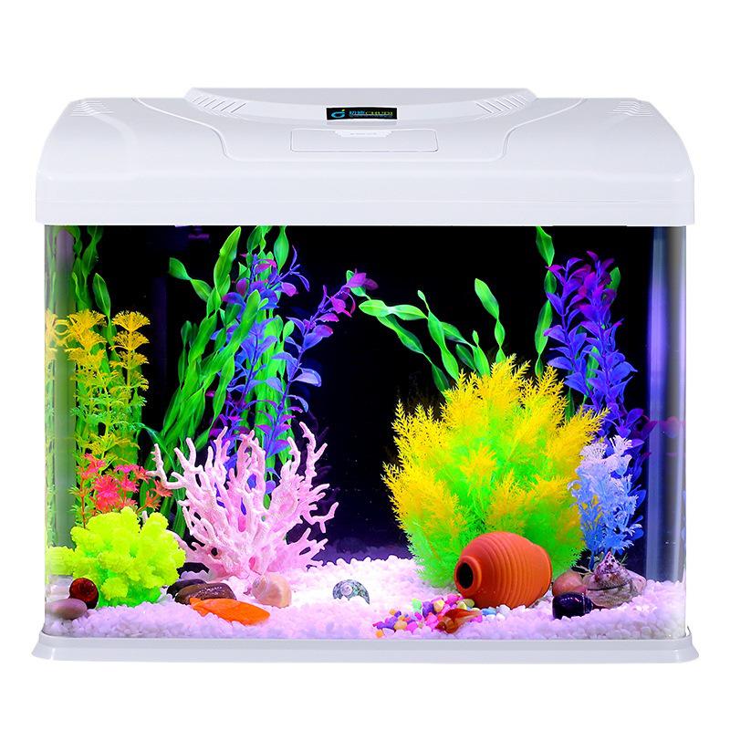 Acvariu dreptunghiular de birou 2024 - Ecologic, Schimb ușor de apă, Perfect pentru living și peștișori aurii mici