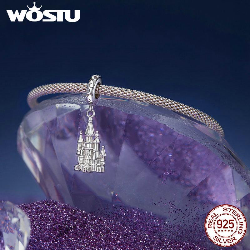 WOSTU 2024 neue 925 Sterling Silber Magic Castle Charm Perlen passen Charm Armband Schmuck DIY 925 Bamoer Charm Perlen