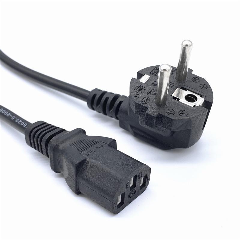 0.75mm² Pure Copper C13 Connector Power Cord for European Computer, Printer, and Monitor