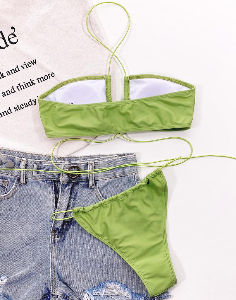 Dámské bikiny Jednobarevné Sexy Dámské Dvoudílné Plavky Trojúhelníkové Plavky