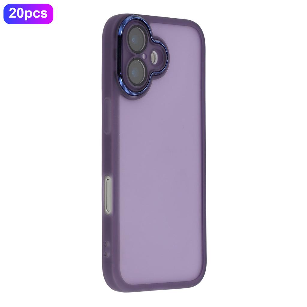 Оптова закупівля 20 шт. Чохол для iPhone 17 з гальванізованою рамкою камери, ТПУ чохол для телефону з точними вирізами