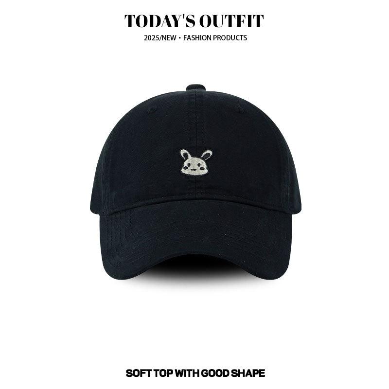 Little Rabbit Embroidery Cartoon Embroidery Adult Baseball Cap Baseball Cap Cute Sweet Style Boy and Girl Sun Hat