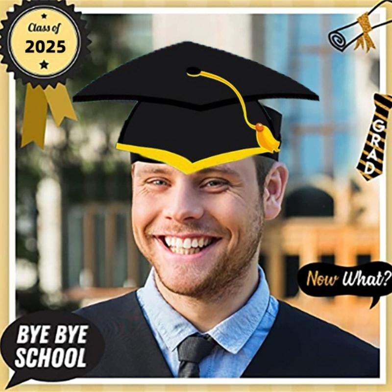 10pcs Colorful Graduation Hat for End Of Year Ceremonies Classroom Supplies Handmade Paper Headwear with Tassels