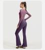 High Elastic Quick Dry Slimming Yoga Set: Long Sleeve T-shirt & Flared Pants for Spring and Autumn Workouts
