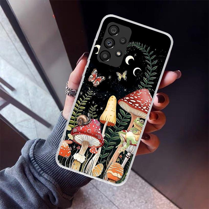 Bunte Pilz-Handyhülle für Samsung Galaxy A12 A52S A42 A32 A22 A51 A50 Note 20 Ultra 10 S10 Plus A71 A70 A31 A30 A10S Gala