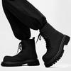 Fashion British Casual Leather Platform Round Toe Boots Men Fashion Luxury Work Walking Shoes New Outdoor Antiskid Designer Ankle Boots