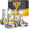 FAHREN H11 9005 Light Bulbs Combo, [Upgraded&Brightest] 80000LM 900% Super Bright H9 H8 HB3 Off-Road Use Or Fog Light Bulbs, 6500K White Non-Polarity