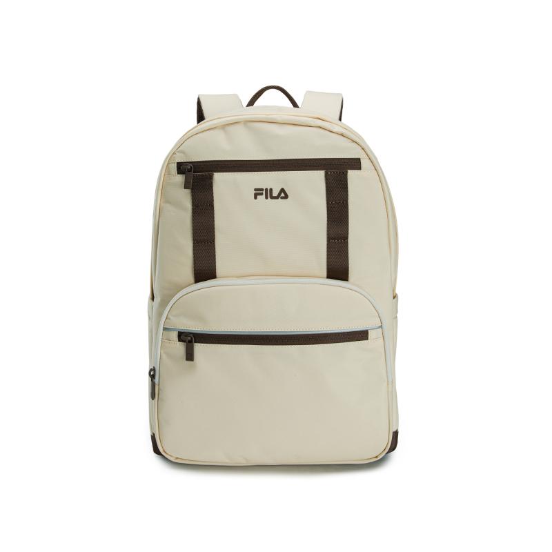 Fila Original Simple Casual Campus Commuter Versatile Durable Large Capacity Fabric Backpack Unisex Backpack White F13W639165FWT