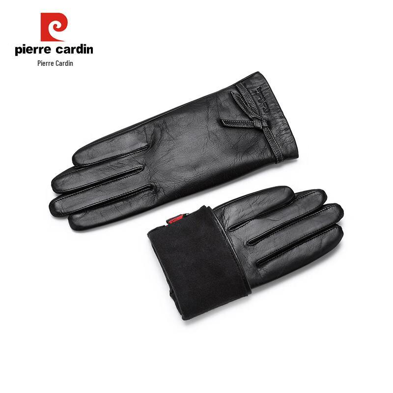 Pierre Cardin Women's Goatskin Touchscreen Motorcycle Riding Gloves