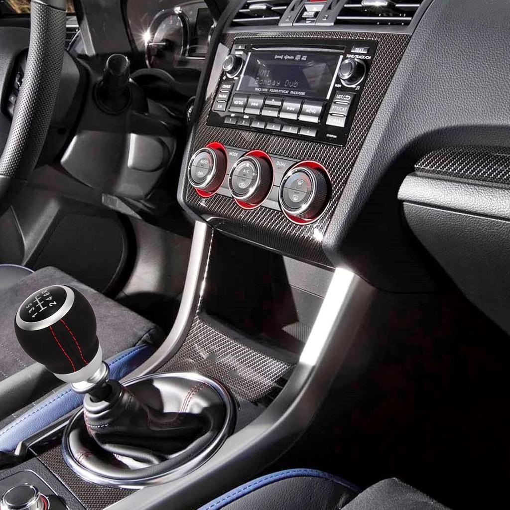 Aramox 6rychlostní hlavice řadicí páky do auta 6rychlostní hlava řadicí páky Stříbrná Ergonomická Odolná Náhrada za (Černý top)
