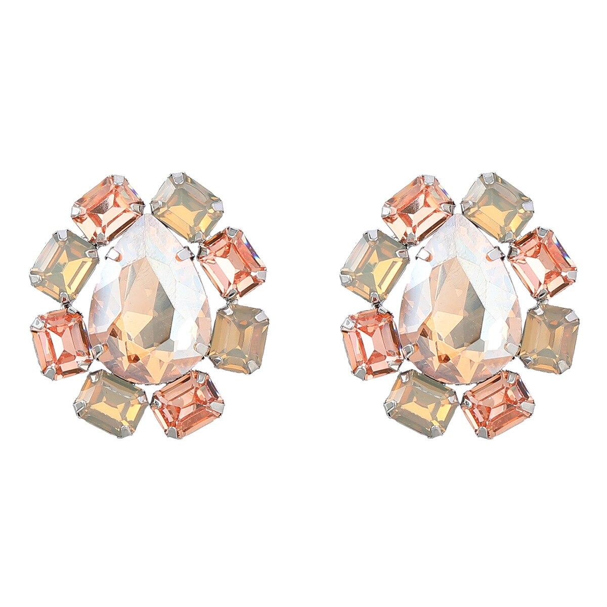 

Pinkdudu модные 3 цвета серьги-гвоздики со стразами и цветами романтические роскошные стеклянные серьги с геометрическим рисунком для женщин ювелирные изделия PD1500 Gold золотой