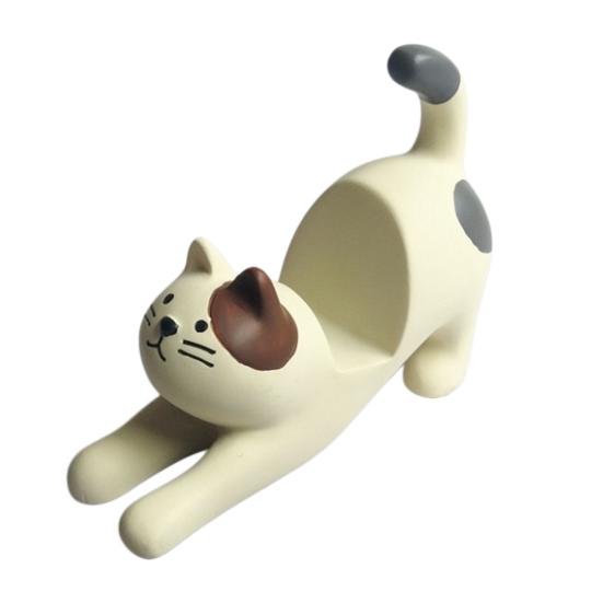 Harz Katzenfigur Handyhalter Niedlicher Katzenförmiger Brillenhalter Tiergeschenke für Katzenliebhaber Heim-Büro-Schreibtischdeko