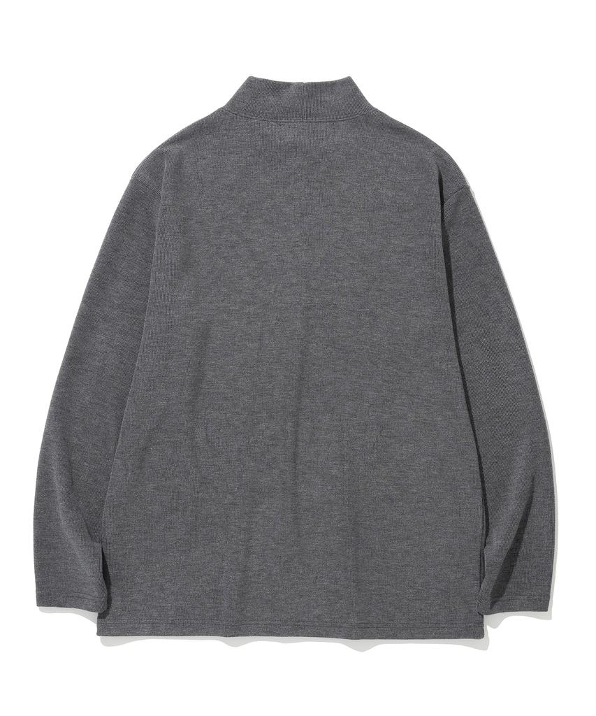 KNITTED Half Turtleneck Long Sleeve Knit Charcoal