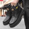 Men's new spring and autumn fashion and comfort high-top casual leather shoes, walking men's boots, loafers