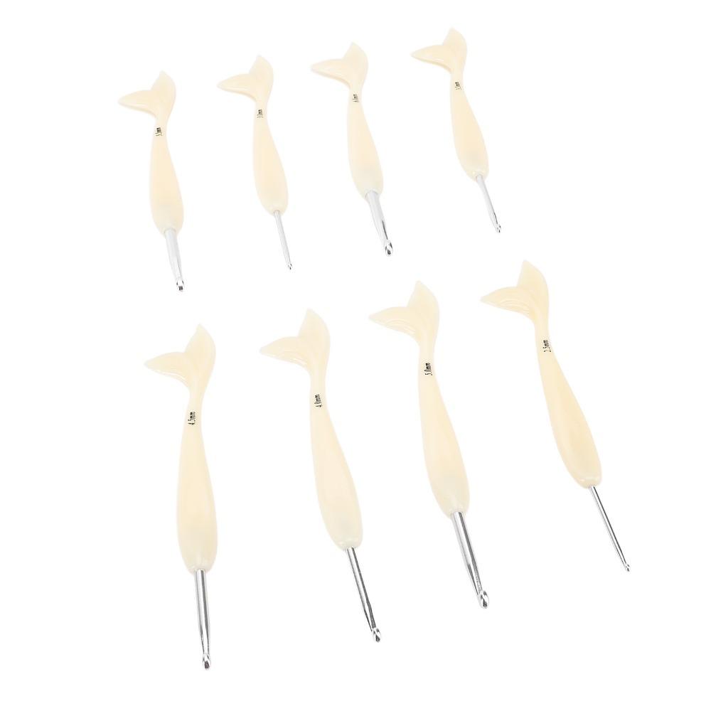 

8pcs ABS Crochet Hook Set Fish Tail Handle Aluminum Crochet Hook For Sweaters
