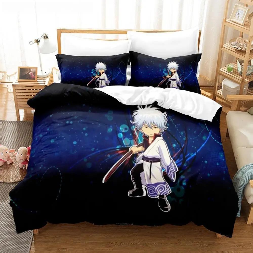 Brand New Gintama Bed Linen Collection Bed Cover Pillowcases For Adult Kids Twin Size Size Double Size Full Queen Dimension King Dimension Kids Teens