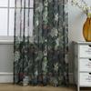 Romantic Sheer Curtains Elegant Cotton Linen Curtain Flower Floral Print Curtain  Home Decoration