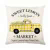 New Spring and Summer Pillow Cases Linen Yellow Lemon Truck Print Home Pillow Cushion Combination
