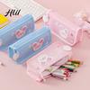 Stain-proof Stationery Case Cartoon Pencil for Kids Large Capacity Cute Bag Durable Zipper Holder Canvas Pen Pouch Portable School Supply Organizer