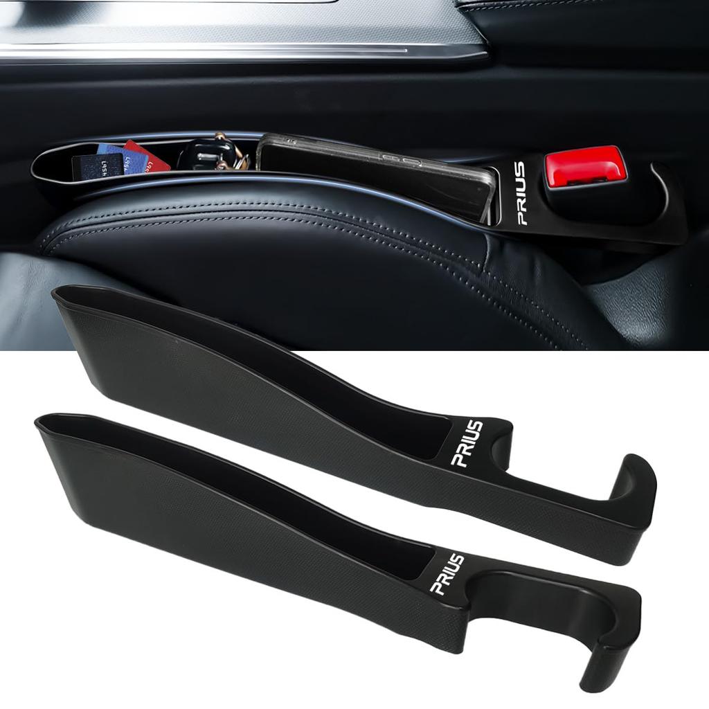 Gap Cushions with Large Seat Side Storage Smartphone Charging Prius Symmetrical Logo Side Gap Drop Seat Passenger Seat Set of 2 [2025 Model]