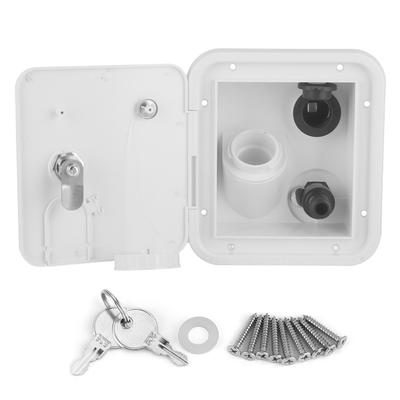 RV Water Inlet SquareShape with Cigar Lighter Pressure Filling Port with Lock for Hatch Trailer Camp