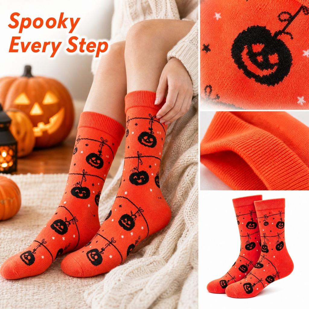 Unisex Halloween Socks for Fall and Winter – Mid-Calf Length, Comfort Fit