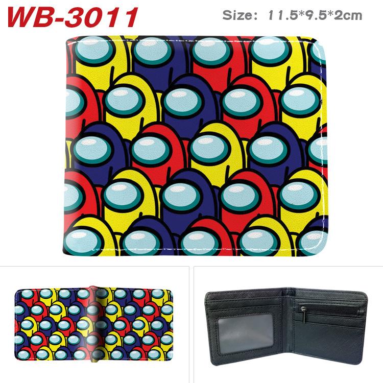 Among Us Wallet PU Leather Bi-fold Short Cartoon Game Card Holder Coin Purse for Students Black