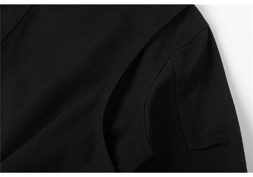 QIYOU 2025 Autumn Unisex Retro Dark Patchwork Double Zipper Workwear Jacket