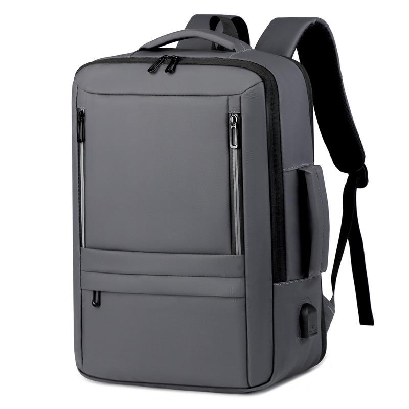 

Чоловічий рюкзак для ноутбука з можливістю розширення, з USB-портом і світловідбивною смугою - 15,6 , водостійкий, унісекс бізнес-сумка сірий колір