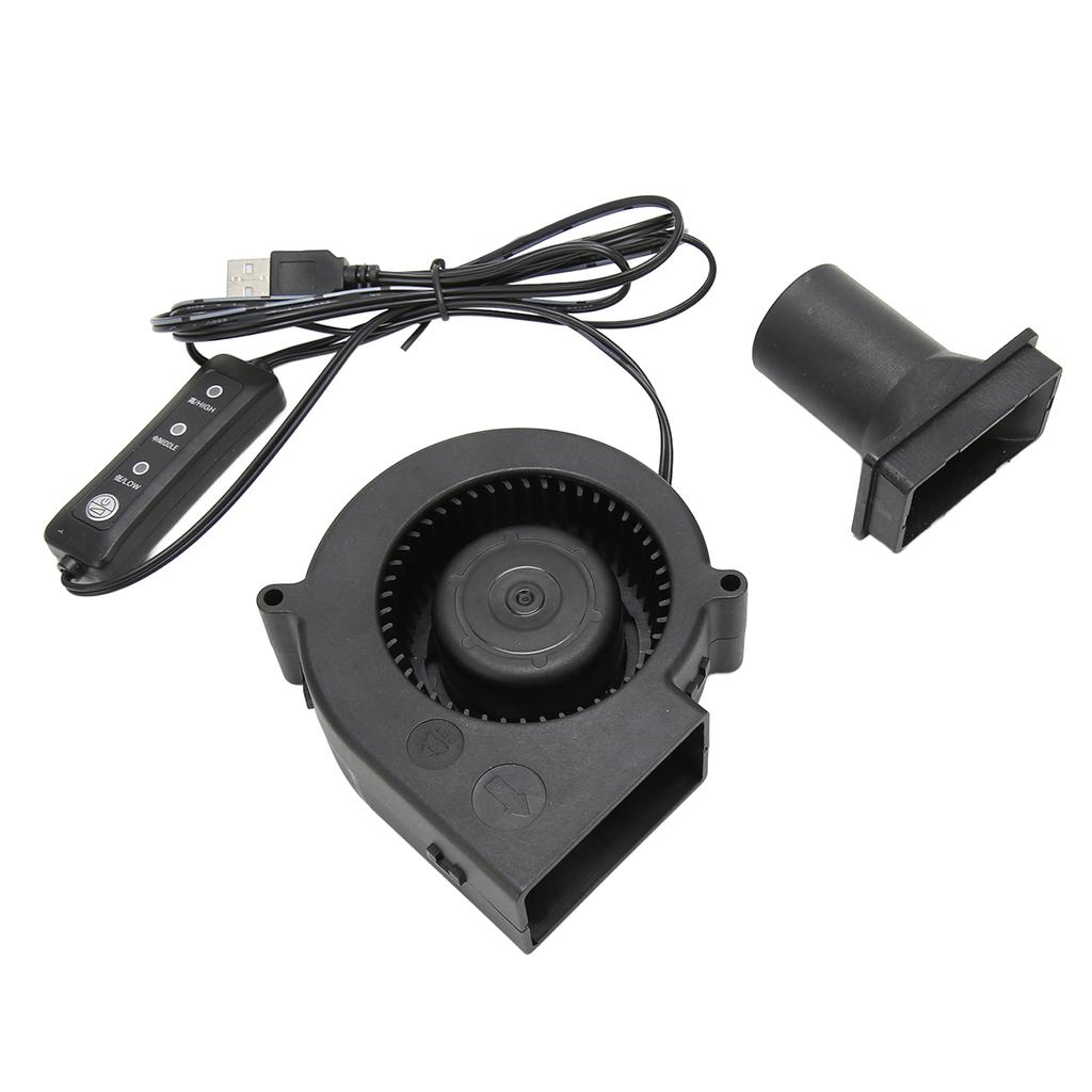 USB Blower Fan 3.8in 3 Speed Mode DC 5V Brushless 3800 RPM 22 CFM Computer Cooling Fan for PC