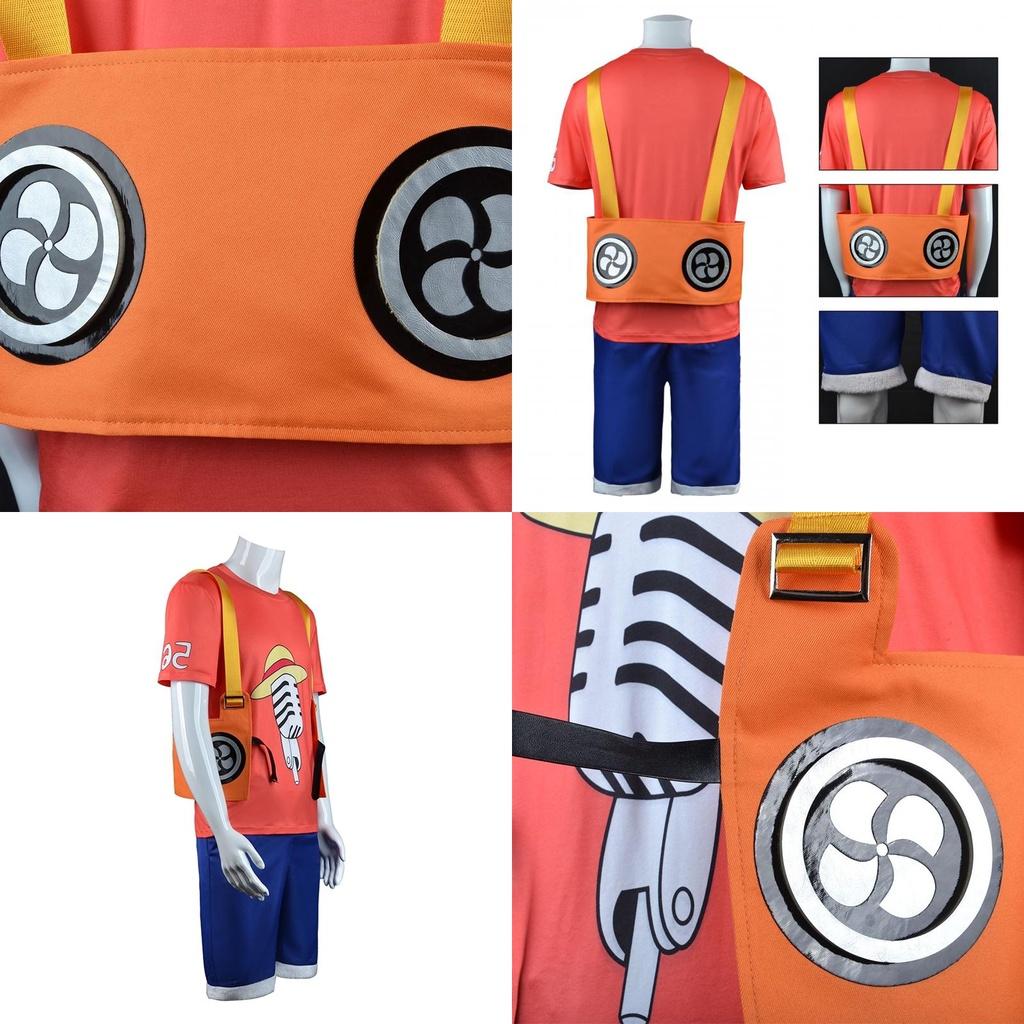 One Piece Film Red-luffy Cosplay Costume Set For Kids And Adults