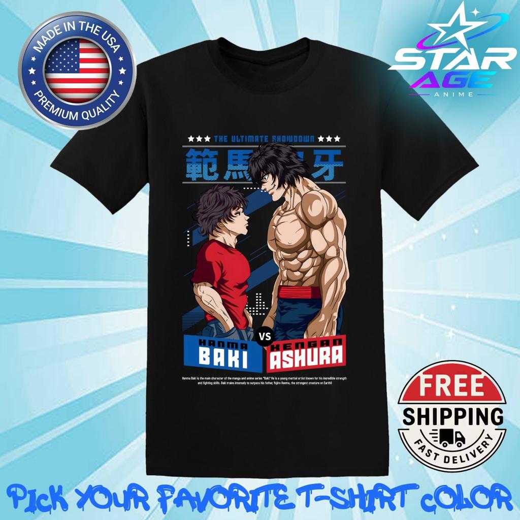 Tee Shirt T-Shirt Baki, Baki Hanma Vs. Kengan Ashura St Unisex Anime Style