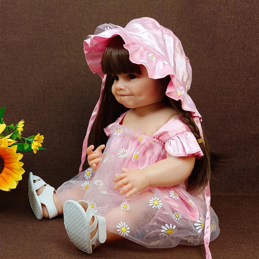 55cm Full Silicone Reborn Doll Lovely Baby Dolls Toy Fashion Simulate Baby Dolls For Girl Gift Toys