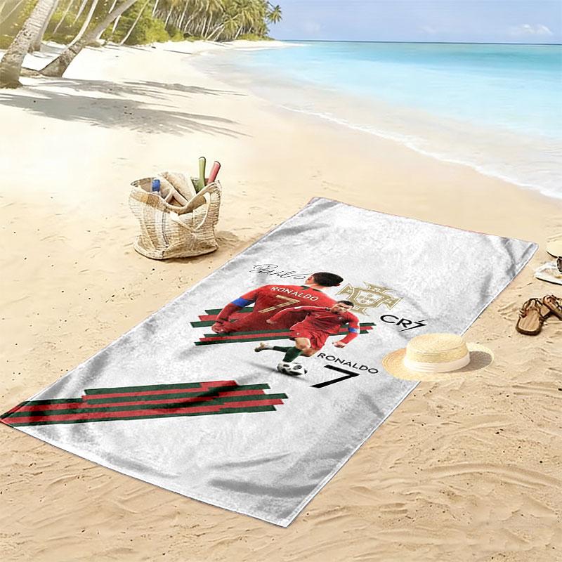 CR7 Print Beach Towel, Large Soft Quick Dry Towel for Beach Camping Swimming