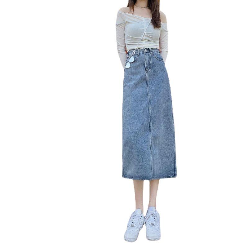 Модная летняя юбка-ковбой с разрезом и трапециевидной формой XL — фото 2