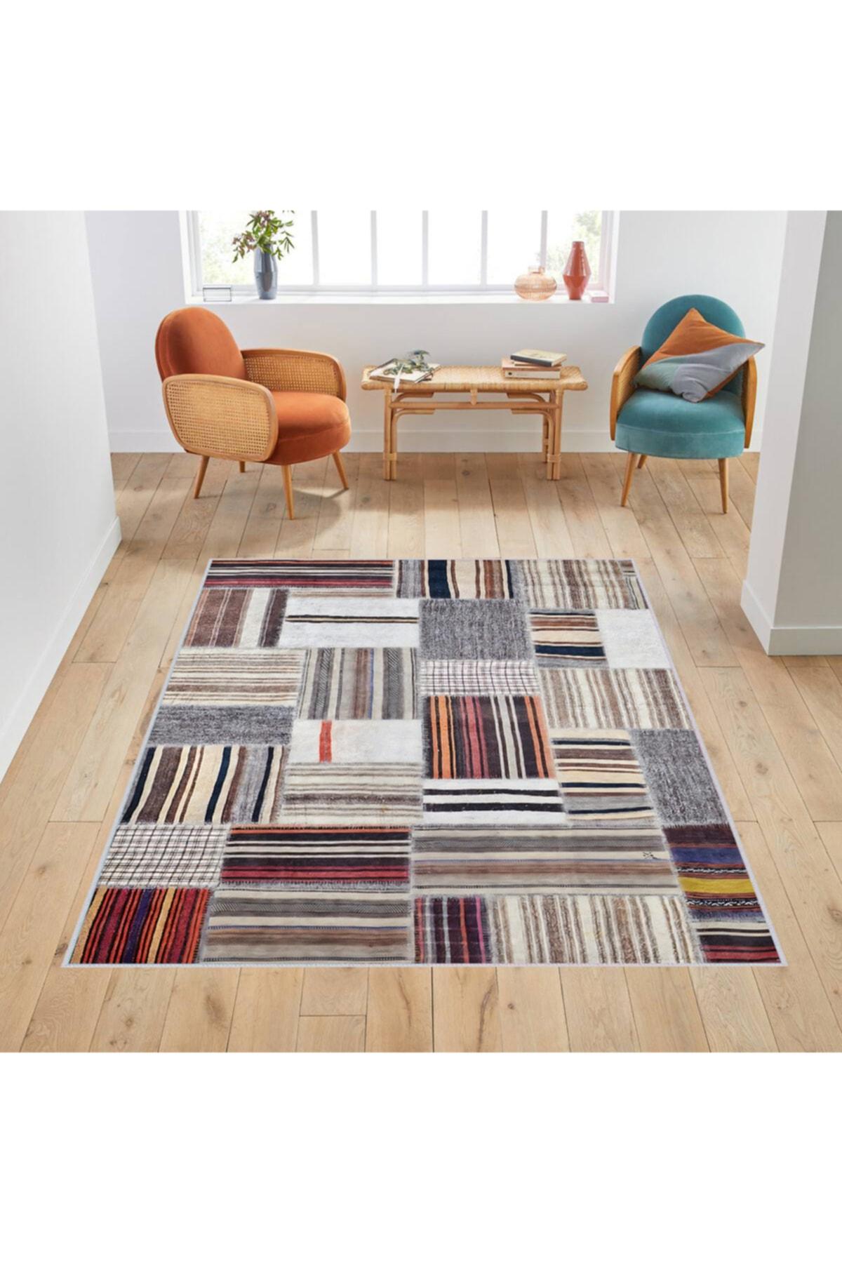 

Rovigo Home Моющийся ковер с принтом RVG1758 50x80 коричневый