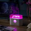 For Air Humidifier Ultrasonic Cool Mist Maker Fogger LED Essential Oil 3D Effect Flame Lamp with Himalayan Salt
