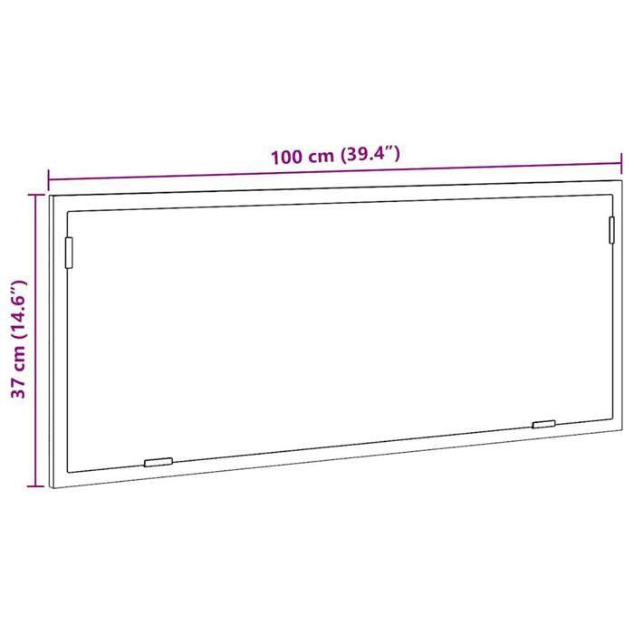 VidaXL LED Bathroom Mirror Sonoma Grey Engineered Wood, Bath Mirror, Bathroom Mirror with Lights, 856273