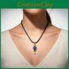 Lantern Decorative Necklace With Leather Cord For Dark Style Fashion Accessory