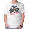 Unisex Crew Neck T-Shirt Stay Strange Graphic Short Sleeve Casual Tee