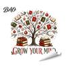 Large Tree Wall Stickers Grow Your Mind Decal, Fall Halloween Christmas Reading Themed Decals for Classroom Sticker, Inspirational Educational