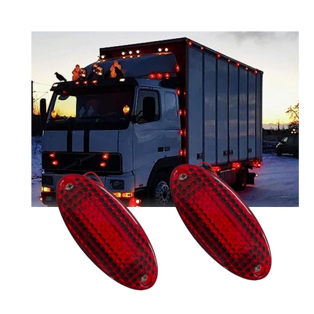 6PCS Red LED Side Marker clearance lights 12V trailer running light Fit for and Most Trucks Trailers Tractor Semi-trailer Dump truck Vehicle