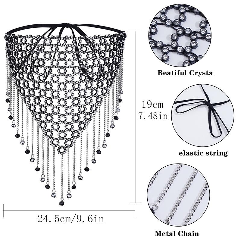 Cross-Border Fashion Rhinestone Plum Blossom Tassel Party Mask