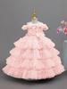 Little Girl's Princess Piano Performance Gown - Elegant High-End Wedding Tulle Cake Skirt Dress