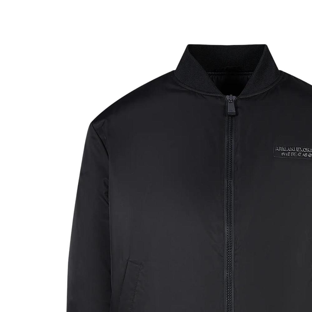 Armani Exchange FW23 Letter Logo Baseball Collar Cotton Jacket Men jackets Black 6RZB12-ZNJ7Z-1200